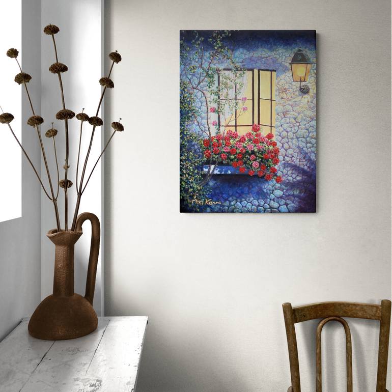 Original Romanticism Home Painting by Miki Karni