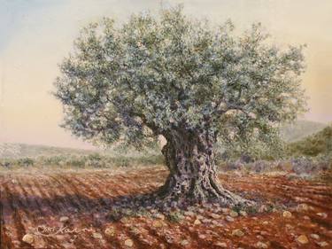 The Olive Tree in the Valley - Original oil painting by Miki Karni thumb