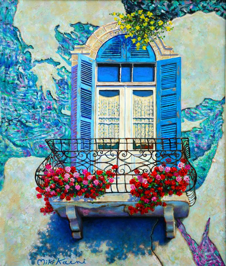 Window to the Mediterranean Original oil painting on canvas