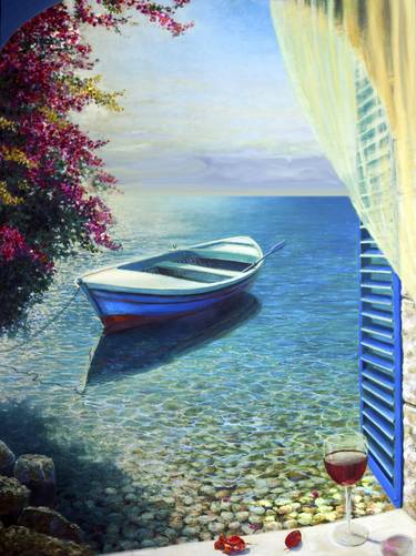 Print of Boat Paintings by Miki Karni