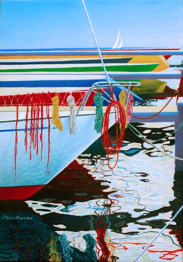 Print of Sailboat Paintings by Miki Karni
