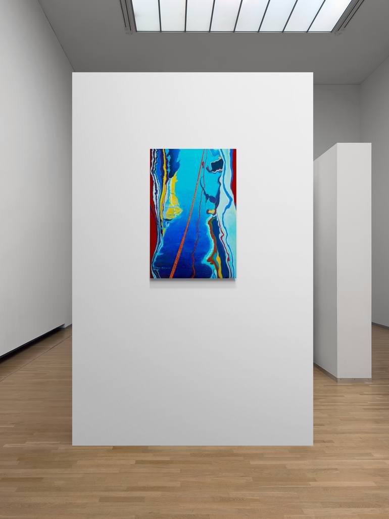 Original Abstract Expressionism Boat Painting by Miki Karni