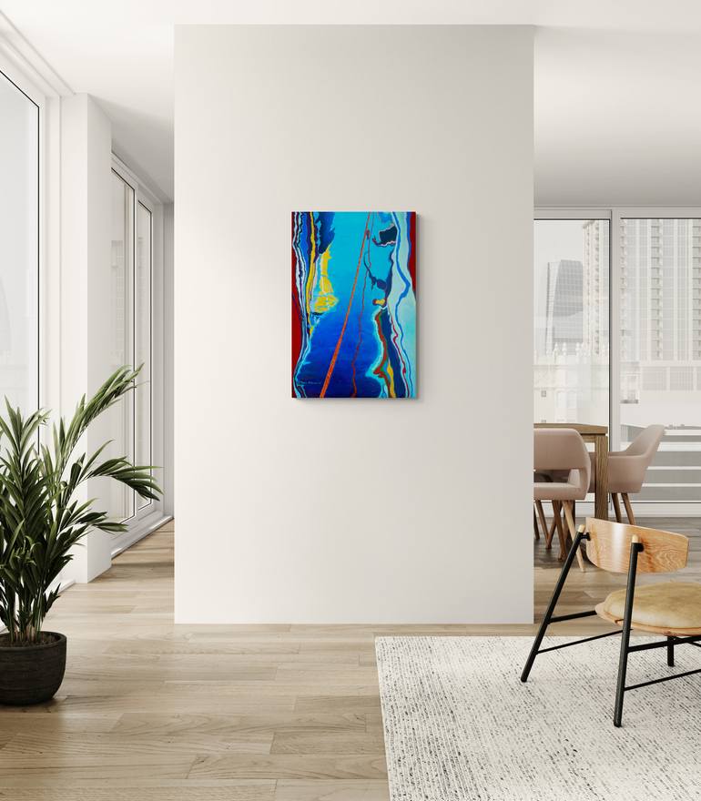 Original Abstract Expressionism Boat Painting by Miki Karni