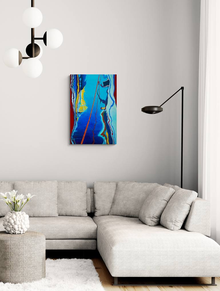 Original Abstract Expressionism Boat Painting by Miki Karni