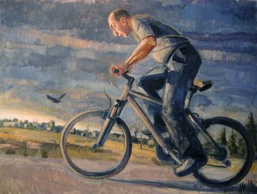 Original Bicycle Painting by Andrew Mirzoian