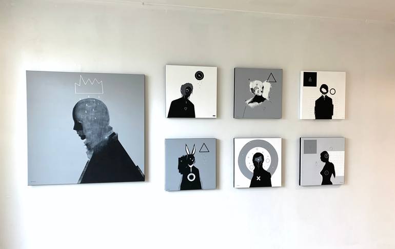 Original Abstract People Painting by Joa Korhonen