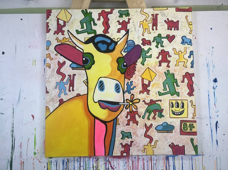 Original Pop Art Animal Painting by Fredi Gertsch