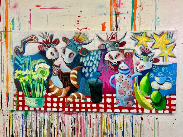 Original Pop Art Animal Painting by Fredi Gertsch