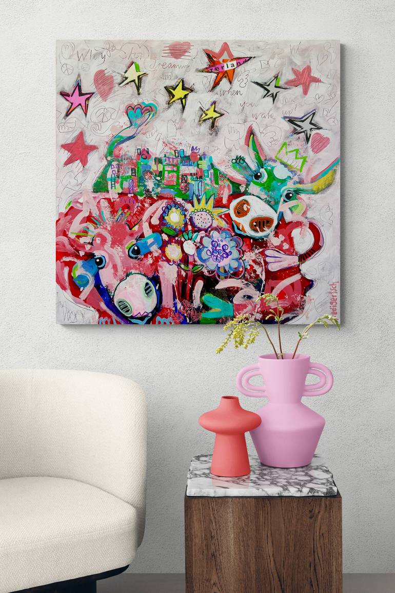 Original Abstract Expressionism Animal Painting by Fredi Gertsch