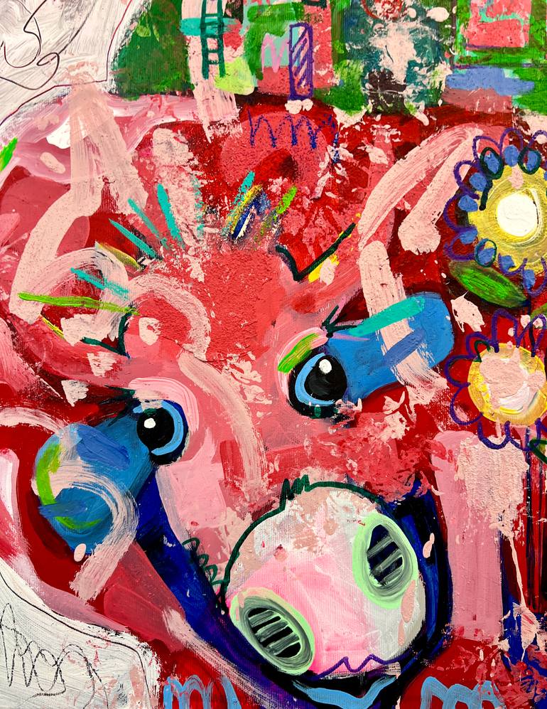 Original Abstract Expressionism Animal Painting by Fredi Gertsch