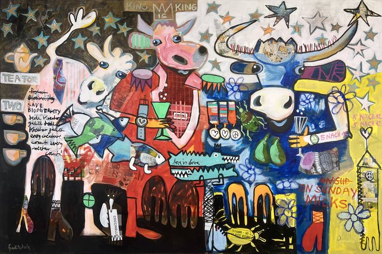 Original Abstract Expressionism Animal Paintings by Fredi Gertsch