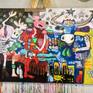 artwork on easel in studio