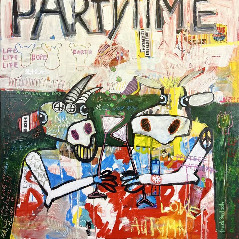 Original Pop Art Animal Paintings by Fredi Gertsch