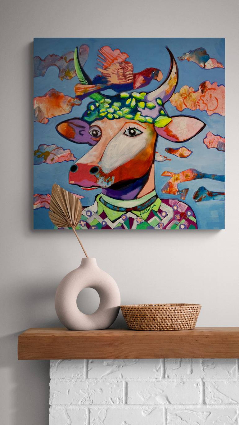 Original Abstract Expressionism Animal Painting by Fredi Gertsch