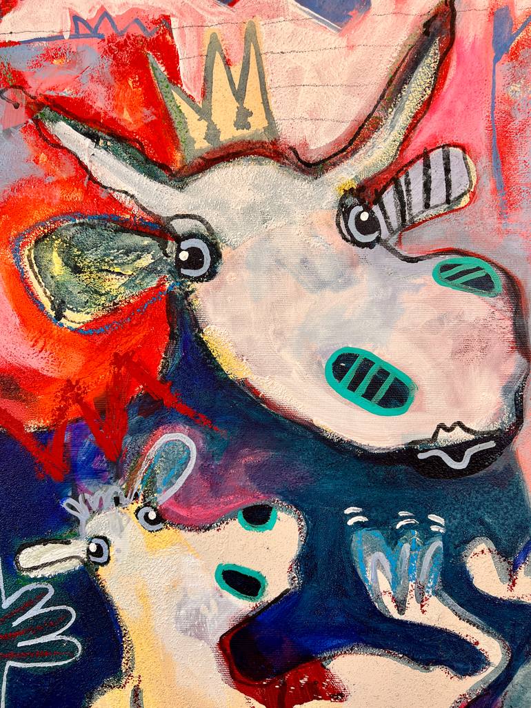 Original Abstract Expressionism Animal Painting by Fredi Gertsch