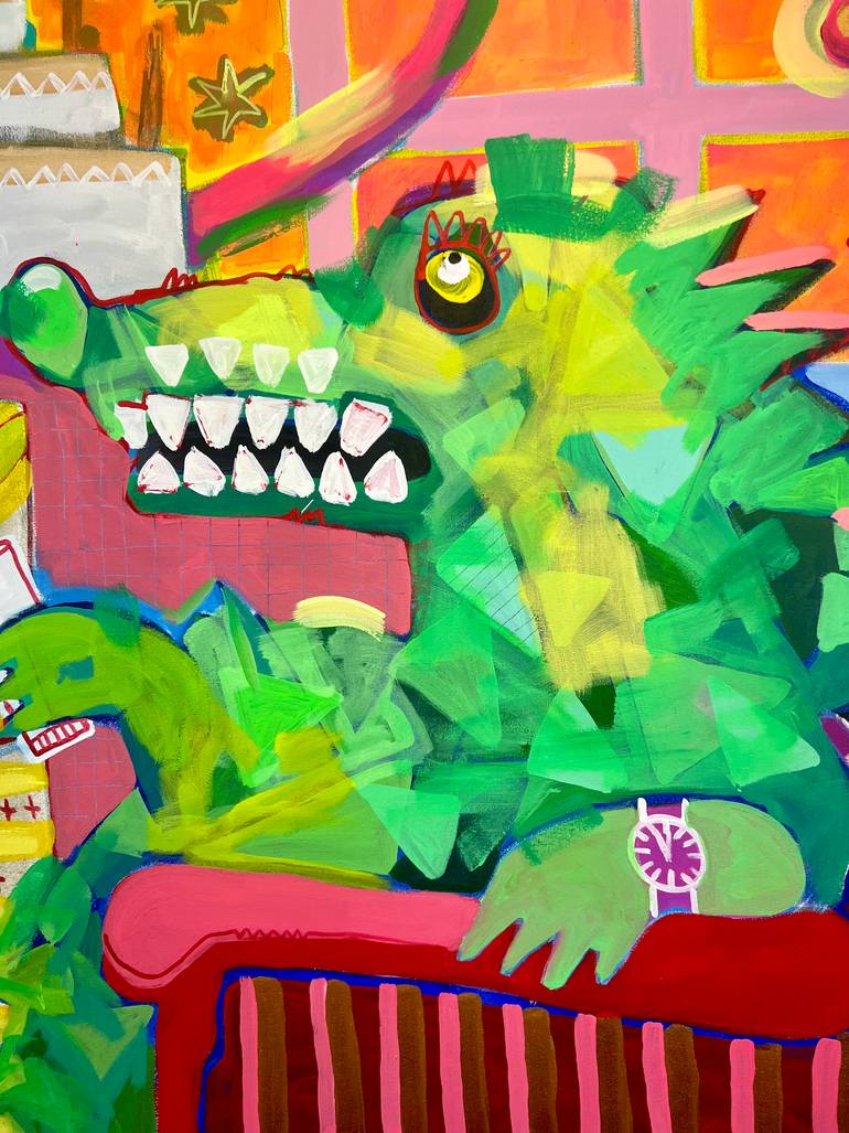 Original Abstract Expressionism Animal Painting by Fredi Gertsch