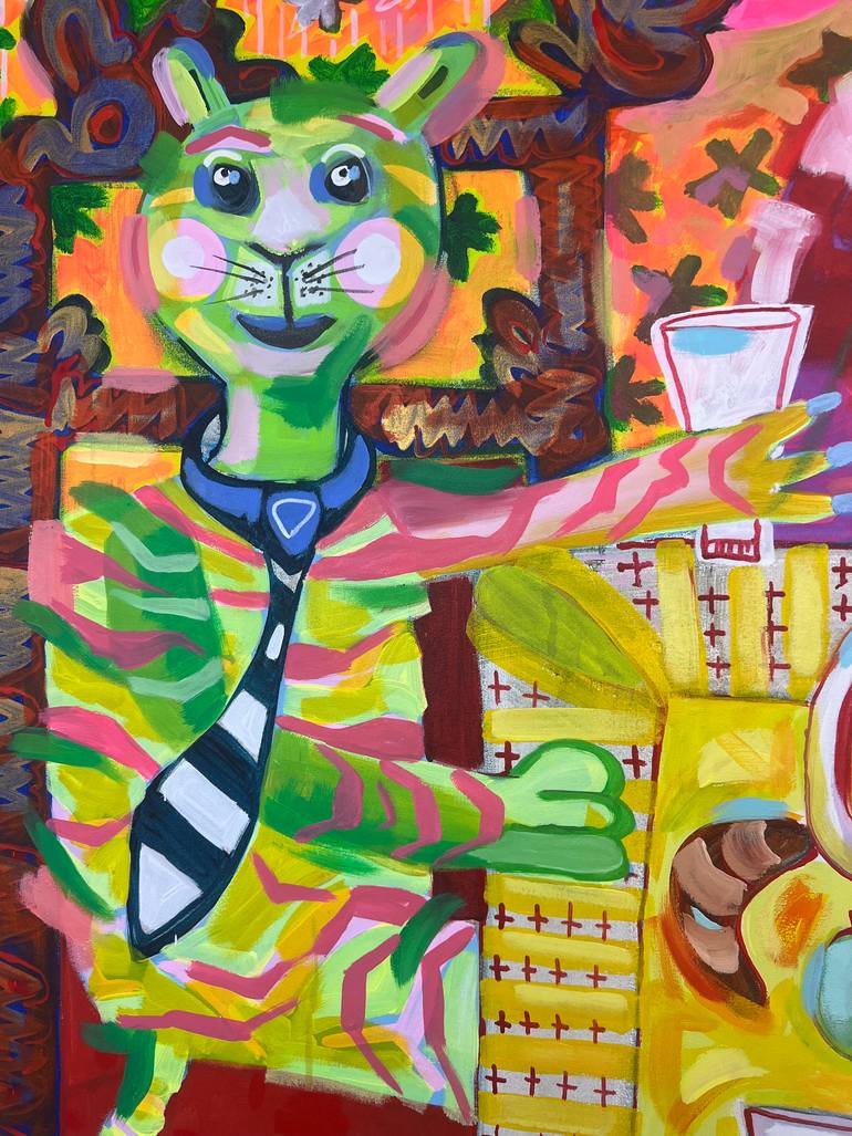 Original Abstract Expressionism Animal Painting by Fredi Gertsch