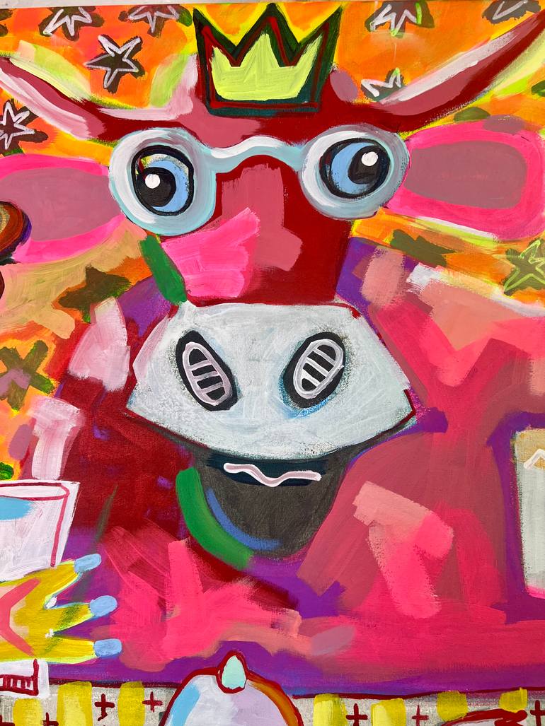 Original Abstract Expressionism Animal Painting by Fredi Gertsch