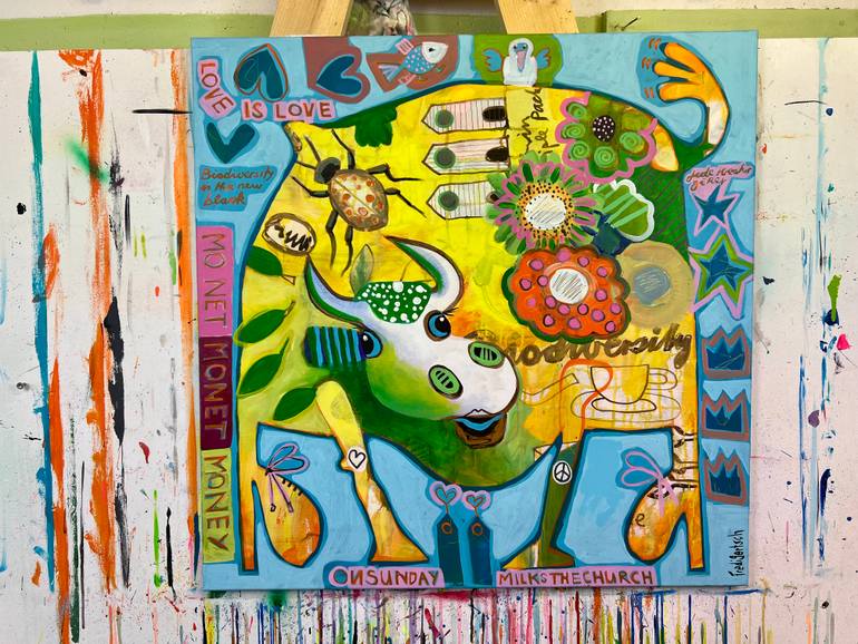 Original Abstract Expressionism Animal Painting by Fredi Gertsch