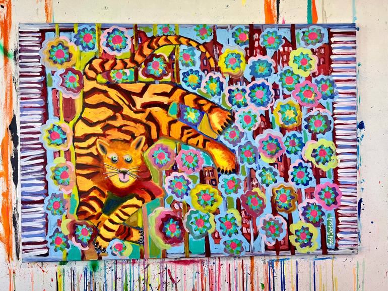 Original Abstract Expressionism Animal Painting by Fredi Gertsch