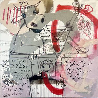 Original Abstract Expressionism Animal Painting by Fredi Gertsch