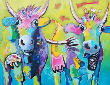 Print of Abstract Expressionism Cows Paintings by Fredi Gertsch