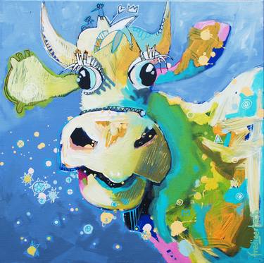 Print of Abstract Expressionism Cows Paintings by Fredi Gertsch