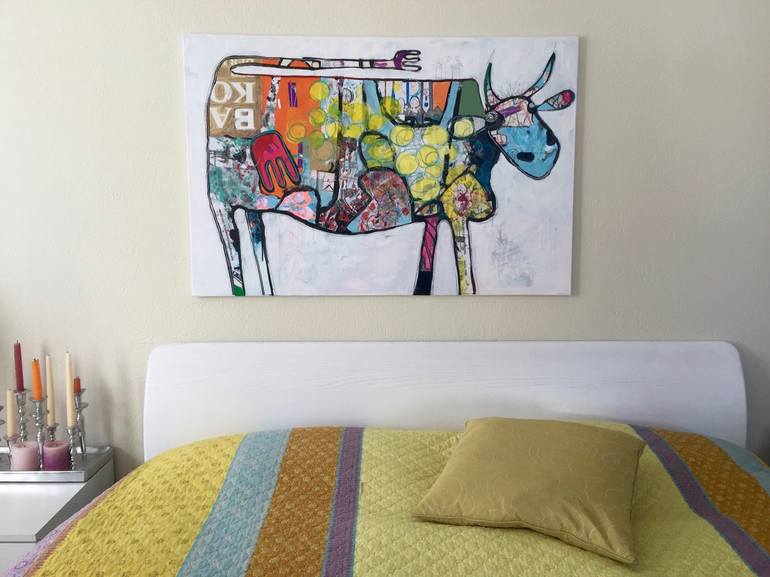 Original Cows Painting by Fredi Gertsch