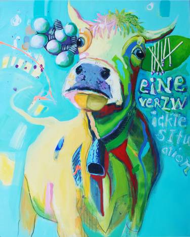 Print of Pop Art Cows Paintings by Fredi Gertsch
