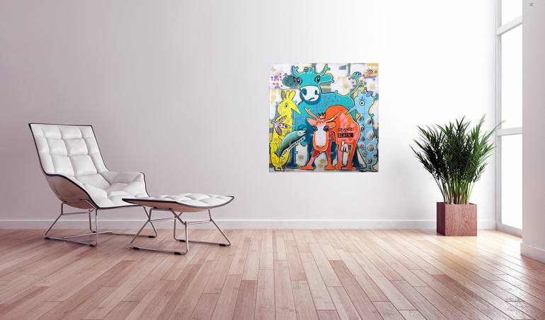 Original Street Art Animal Painting by Fredi Gertsch