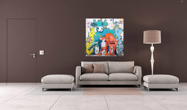 Original Street Art Animal Painting by Fredi Gertsch