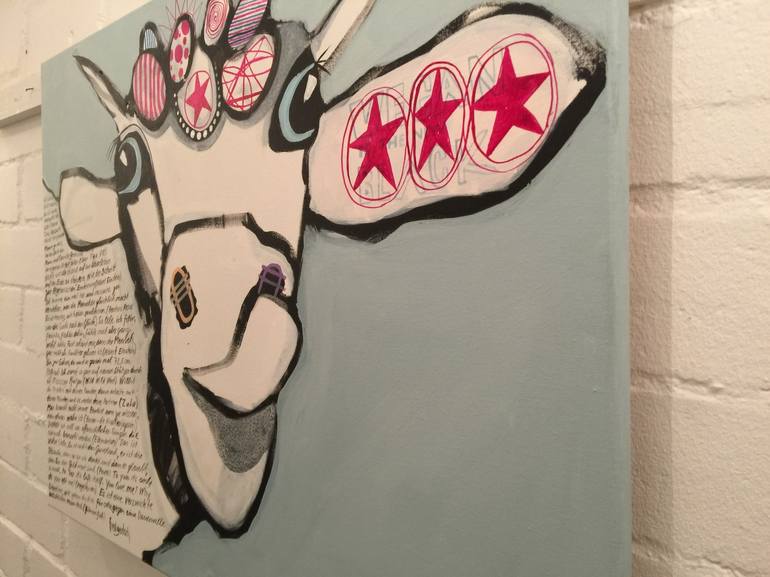 Original Abstract Expressionism Cows Painting by Fredi Gertsch