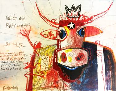Print of Abstract Expressionism Cows Paintings by Fredi Gertsch