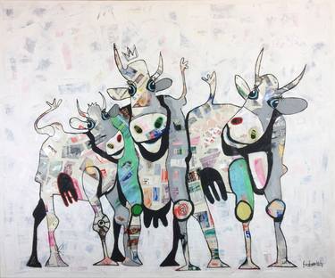 Print of Abstract Expressionism Cows Paintings by Fredi Gertsch