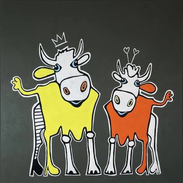 Print of Figurative Cows Paintings by Fredi Gertsch