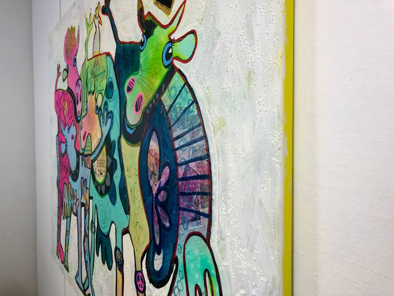 Original Abstract Expressionism Animal Painting by Fredi Gertsch
