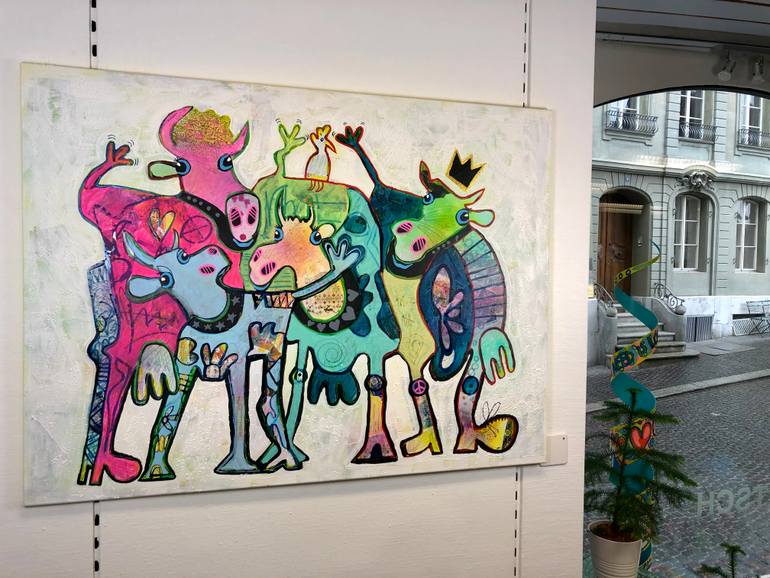 Original Abstract Expressionism Animal Painting by Fredi Gertsch