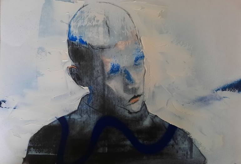 Mr Blue Painting By Chris Vanderschaeghe 