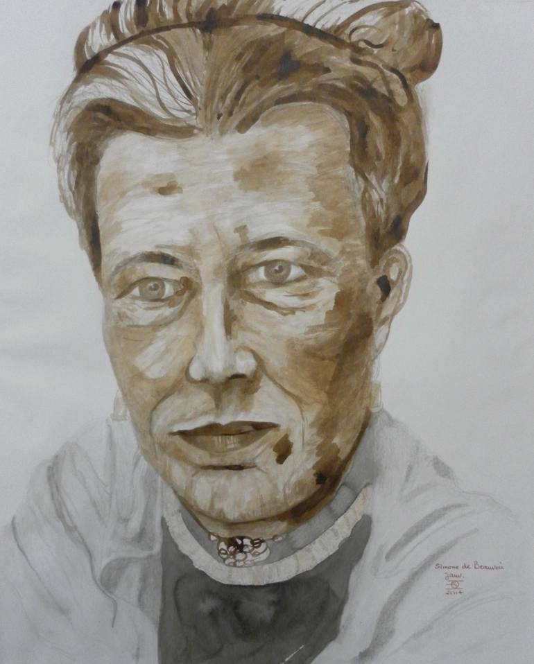 SIMONE DE BEAUVOIR Drawing by DOMINAULT EVELYNE Saatchi Art