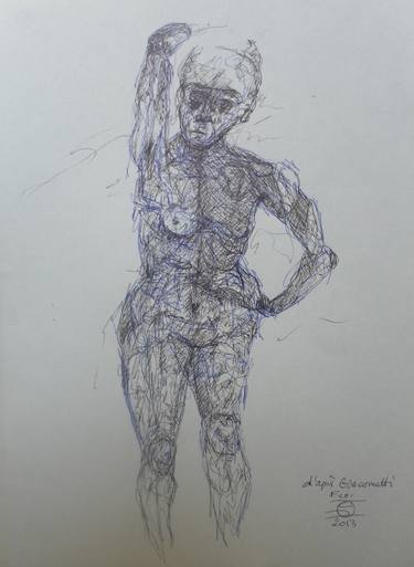 Original Figurative Body Drawings by DOMINAULT EVELYNE