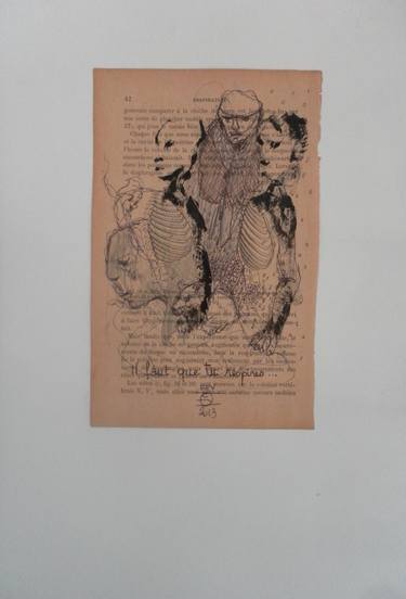 Original Figurative Men Drawings by DOMINAULT EVELYNE