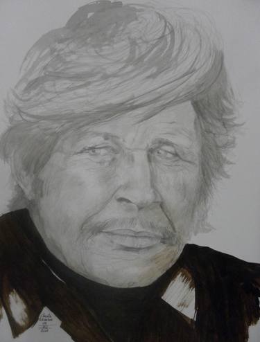 Original Figurative Celebrity Drawings by DOMINAULT EVELYNE