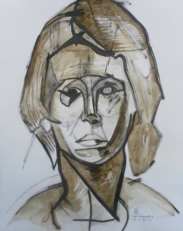 Original Cubism Portrait Drawings by DOMINAULT EVELYNE