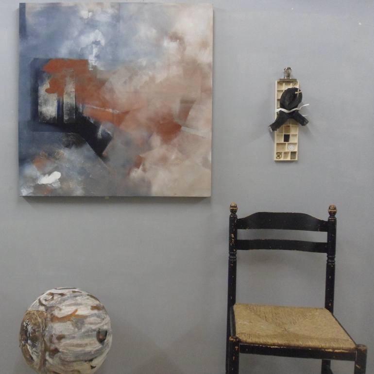 Original Abstract Architecture Painting by Dominault Evelyne