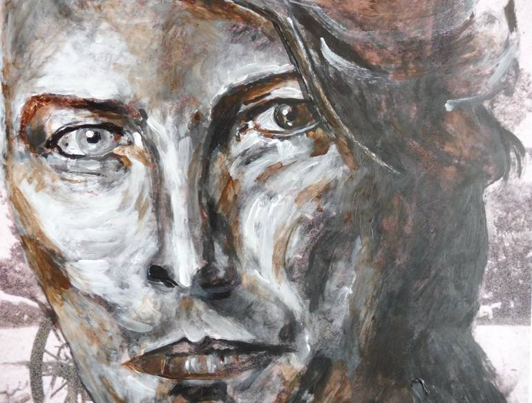 Original Figurative Portrait Painting by DOMINAULT EVELYNE