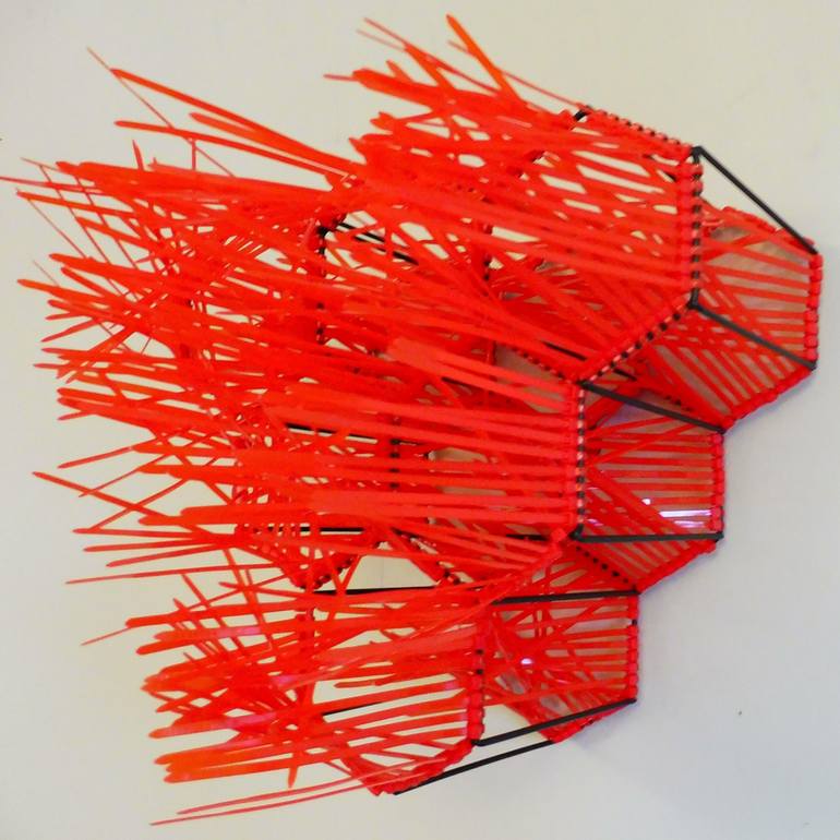 Original geometric Abstract Sculpture by DOMINAULT EVELYNE