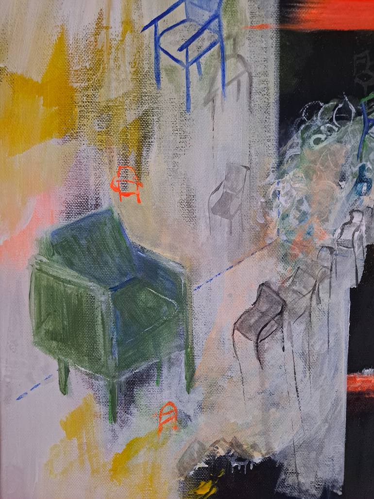 Original Abstract Painting by Dominault Evelyne