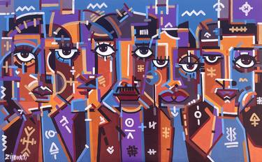 Original Cubism People Paintings by zi hounti