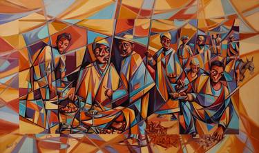 Print of Cubism People Paintings by zi hounti