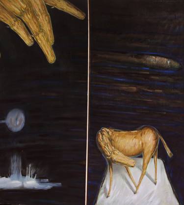 Original Expressionism Horse Paintings by zengguo li